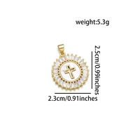 1 Piece 16*24mm 19 * 29mm 22*33mm Copper Shell Zircon 18K Gold Plated Cross Polished Pendant main image 2