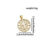 1 Piece 16*24mm 19 * 29mm 22*33mm Copper Shell Zircon 18K Gold Plated Cross Polished Pendant main image 6