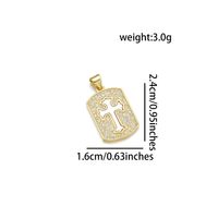 1 Piece 16*24mm 19 * 29mm 22*33mm Copper Shell Zircon 18K Gold Plated Cross Polished Pendant main image 7