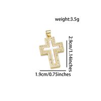1 Piece 16*24mm 19 * 29mm 22*33mm Copper Shell Zircon 18K Gold Plated Cross Polished Pendant main image 8