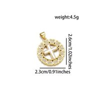 1 Piece 16*24mm 19 * 29mm 22*33mm Copper Shell Zircon 18K Gold Plated Cross Polished Pendant main image 4