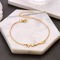 Wholesale Jewelry Elegant MAMA Simple Style Letter Alloy Copper Plating Bracelets sku image 2