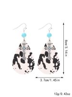 1 Pair Casual Pastoral Simple Style Cross Water Droplets Beaded Pu Leather Alloy Drop Earrings main image 2