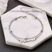 Wholesale Jewelry Elegant MAMA Simple Style Letter Alloy Copper Plating Bracelets sku image 5