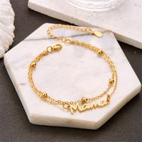 Wholesale Jewelry Elegant MAMA Simple Style Letter Alloy Copper Plating Bracelets sku image 4