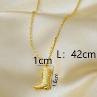 Wholesale IG Style Baroque Style Modern Style Boots Copper Imitation Gold Plated Pendant Necklace sku image 3