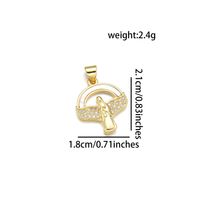 1 Piece 13 * 21mm 20*19mm 27*10mm Copper Shell Zircon 18K Gold Plated Geometric Sector Lock Polished Pendant sku image 2