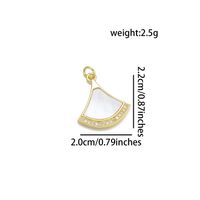 1 Piece 13 * 21mm 20*19mm 27*10mm Copper Shell Zircon 18K Gold Plated Geometric Sector Lock Polished Pendant main image 4