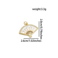1 Piece 13 * 21mm 20*19mm 27*10mm Copper Shell Zircon 18K Gold Plated Geometric Sector Lock Polished Pendant main image 5