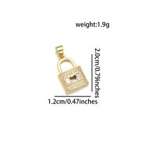 1 Piece 13 * 21mm 20*19mm 27*10mm Copper Shell Zircon 18K Gold Plated Geometric Sector Lock Polished Pendant sku image 6