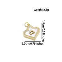 1 Piece 13 * 21mm 20*19mm 27*10mm Copper Shell Zircon 18K Gold Plated Geometric Sector Lock Polished Pendant main image 7