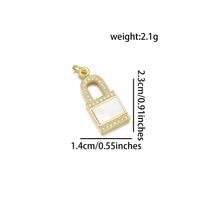 1 Piece 13 * 21mm 20*19mm 27*10mm Copper Shell Zircon 18K Gold Plated Geometric Sector Lock Polished Pendant sku image 1