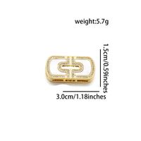 1 Piece 13 * 21mm 20*19mm 27*10mm Copper Shell Zircon 18K Gold Plated Geometric Sector Lock Polished Pendant sku image 9