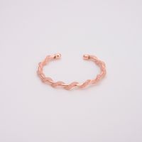 Copper 18K Gold Plated IG Style Vintage Style Exaggerated Criss Cross Stripe Plating Geometric Solid Color Wide Bracelet Bangle sku image 8