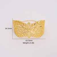 Copper 18K Gold Plated IG Style Vintage Style Exaggerated Criss Cross Stripe Plating Geometric Solid Color Wide Bracelet Bangle main image 2
