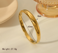 304 Stainless Steel 18K Gold Plated Basic Modern Style Classic Style Plating Solid Color Bangle main image 2