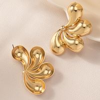 1 Pair Simple Style Classic Style Commute Petal Alloy Drop Earrings main image 4