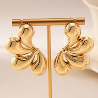 1 Pair Simple Style Classic Style Commute Petal Alloy Drop Earrings main image 1