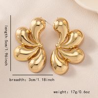 1 Pair Simple Style Classic Style Commute Petal Alloy Drop Earrings main image 2