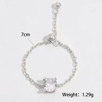 Sterling Silver White Gold Plated Basic Modern Style Classic Style Plating Inlay Round Oval Heart Shape Zircon Charm Rings sku image 4
