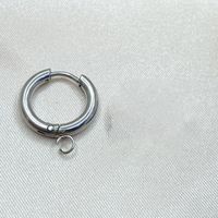 1 Piece Simple Style Round Titanium Steel Plating Earrings sku image 2