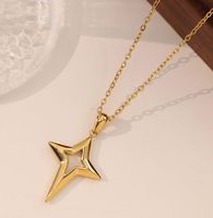 304 Stainless Steel Titanium Steel 18K Gold Plated Elegant Simple Style Plating Solid Color Pendant Necklace main image 3