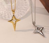 304 Stainless Steel Titanium Steel 18K Gold Plated Elegant Simple Style Plating Solid Color Pendant Necklace main image 5