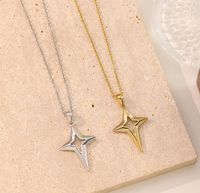 304 Stainless Steel Titanium Steel 18K Gold Plated Elegant Simple Style Plating Solid Color Pendant Necklace main image 1
