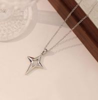 304 Stainless Steel Titanium Steel 18K Gold Plated Elegant Simple Style Plating Solid Color Pendant Necklace sku image 1
