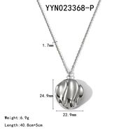 304 Stainless Steel 18K Gold Plated Pastoral Simple Style Classic Style Plating Letter Water Ripples Vegetable Pendant Necklace sku image 1