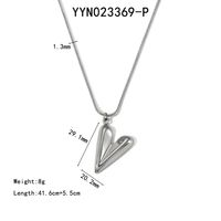 304 Stainless Steel 18K Gold Plated Pastoral Simple Style Classic Style Plating Letter Water Ripples Vegetable Pendant Necklace sku image 3