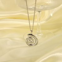 304 Stainless Steel 18K Gold Plated Basic Modern Style Classic Style Polishing Plating Asymmetrical Spiral Stripe Earrings Necklace main image 5