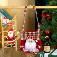 Christmas Cartoon Style Cute Santa Claus Snowman Cloth Party Carnival Festival Gift Bags sku image 1