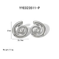 304 Stainless Steel 18K Gold Plated Basic Modern Style Classic Style Polishing Plating Asymmetrical Spiral Stripe Earrings Necklace sku image 3