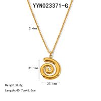 304 Stainless Steel 18K Gold Plated Basic Modern Style Classic Style Polishing Plating Asymmetrical Spiral Stripe Earrings Necklace sku image 4