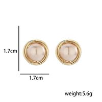 1 Pair Elegant Modern Style Classic Style Solid Color Plating Inlay Copper Artificial Pearls 14K Gold Plated Ear Studs main image 2