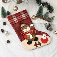 Christmas Cute Santa Claus Snowman Nonwoven Party Christmas Socks 1 Piece sku image 39