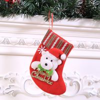 Christmas Cute Santa Claus Snowman Nonwoven Party Christmas Socks 1 Piece sku image 16