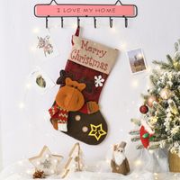 Christmas Cute Santa Claus Snowman Nonwoven Party Christmas Socks 1 Piece sku image 32
