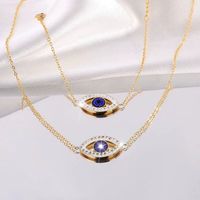 304 Stainless Steel 18K Gold Plated Basic Simple Style Classic Style Inlay Devil's Eye Rhinestones Bracelets Necklace main image 5