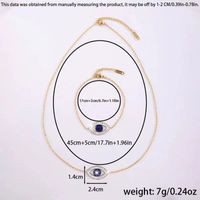 304 Stainless Steel 18K Gold Plated Basic Simple Style Classic Style Inlay Devil's Eye Rhinestones Bracelets Necklace main image 2