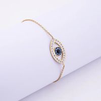 304 Stainless Steel 18K Gold Plated Basic Simple Style Classic Style Inlay Devil's Eye Rhinestones Bracelets Necklace sku image 1