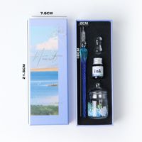 Fashion Starry Sky Signature Crystal Student Water Glass Dipping Ink Pen 1 Set sku image 5