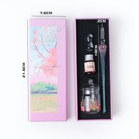 Fashion Starry Sky Signature Crystal Student Water Glass Dipping Ink Pen 1 Set sku image 2