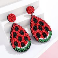 1 Pair Hip-Hop Watermelon Glass Drop Earrings sku image 3