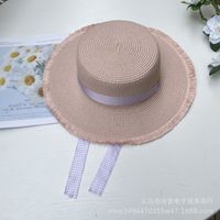 Women's Pastoral Simple Style Solid Color Bowknot Big Eaves Straw Hat sku image 22