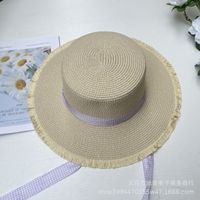 Women's Pastoral Simple Style Solid Color Bowknot Big Eaves Straw Hat sku image 20