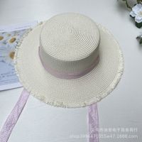 Women's Pastoral Simple Style Solid Color Bowknot Big Eaves Straw Hat sku image 25