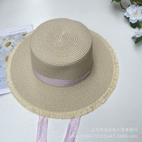 Women's Pastoral Simple Style Solid Color Bowknot Big Eaves Straw Hat sku image 24