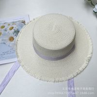 Women's Pastoral Simple Style Solid Color Bowknot Big Eaves Straw Hat sku image 21